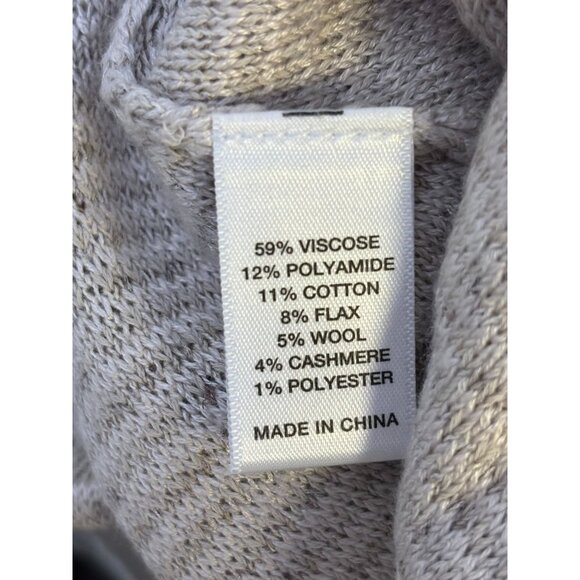 St John Sequined Accent Cardigan Tan With Black & Cream Trim L - Picture 8 of 8